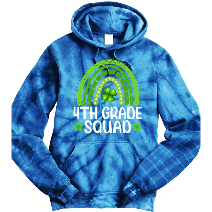 Rainbow 4th Grade Squad Teacher St Patrick's Day Gift Tie Dye Hoodie