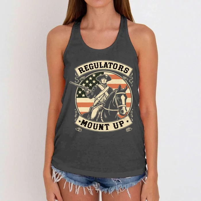 Regulators 4th Of July Independence Day Regulators Mount Up Women's Knotted Racerback Tank