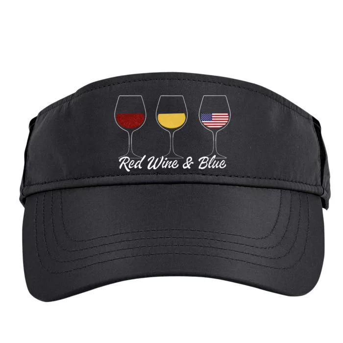 Retro 4th Of July Red Wine And Blue Adult Drive Performance Visor