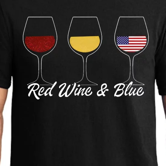 Retro 4th Of July Red Wine And Blue Pajama Set