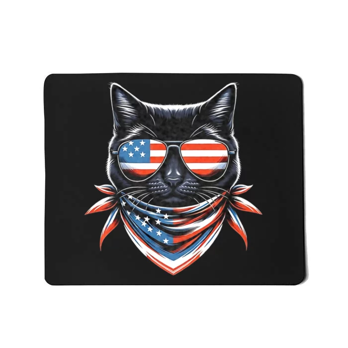 Rottweiler 4th Of July American Flag Glasses Stay Cool Mousepad