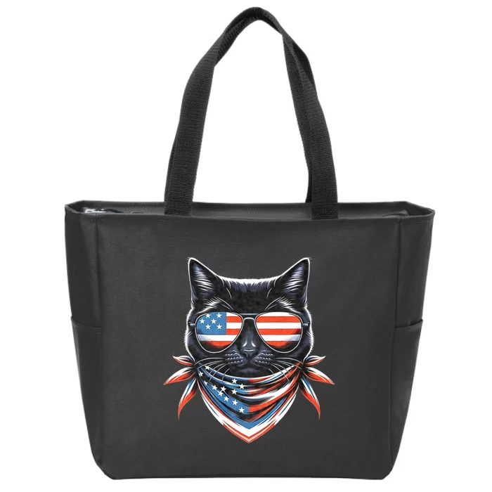 Rottweiler 4th Of July American Flag Glasses Stay Cool Zip Tote Bag