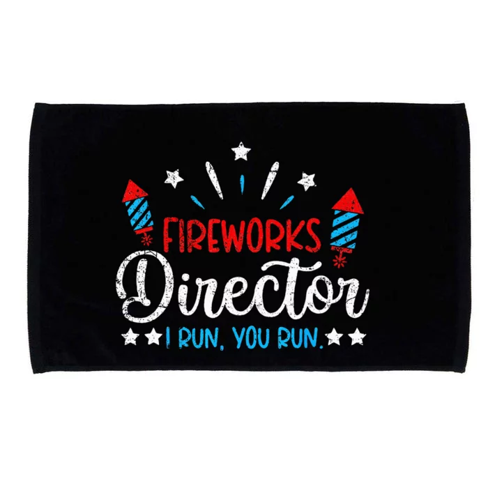 Retro 4th Of July Funny Fireworks Director If I Run You Run Microfiber Hand Towel