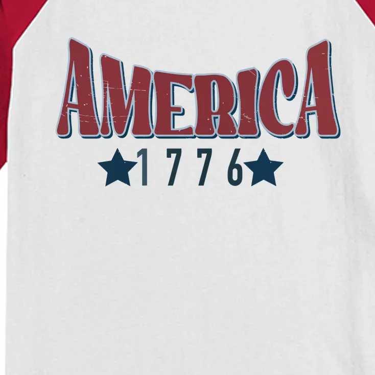 Retro 4th Of July Kids Colorblock Raglan Jersey