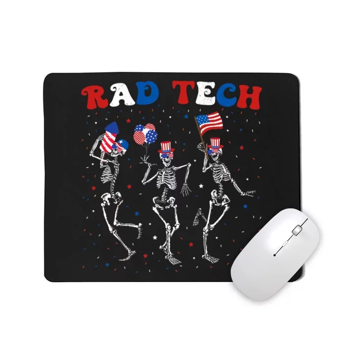 Radiology 4th Of July Rad Tech Xray Tech Skeleton Patriotic Mousepad