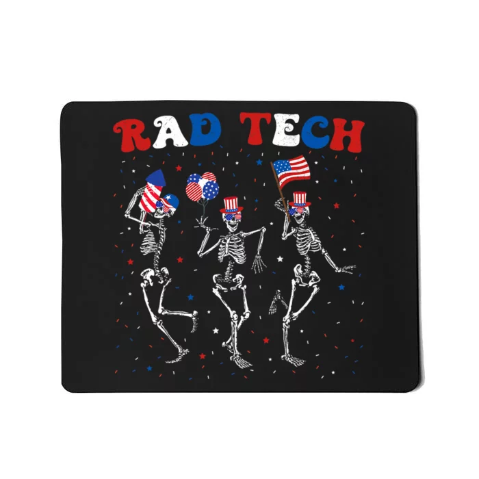 Radiology 4th Of July Rad Tech Xray Tech Skeleton Patriotic Mousepad