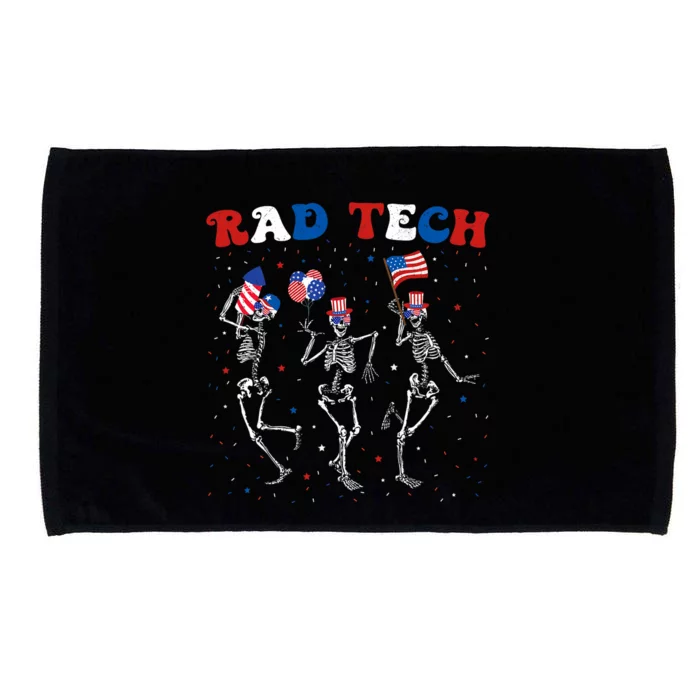 Radiology 4th Of July Rad Tech Xray Tech Skeleton Patriotic Microfiber Hand Towel