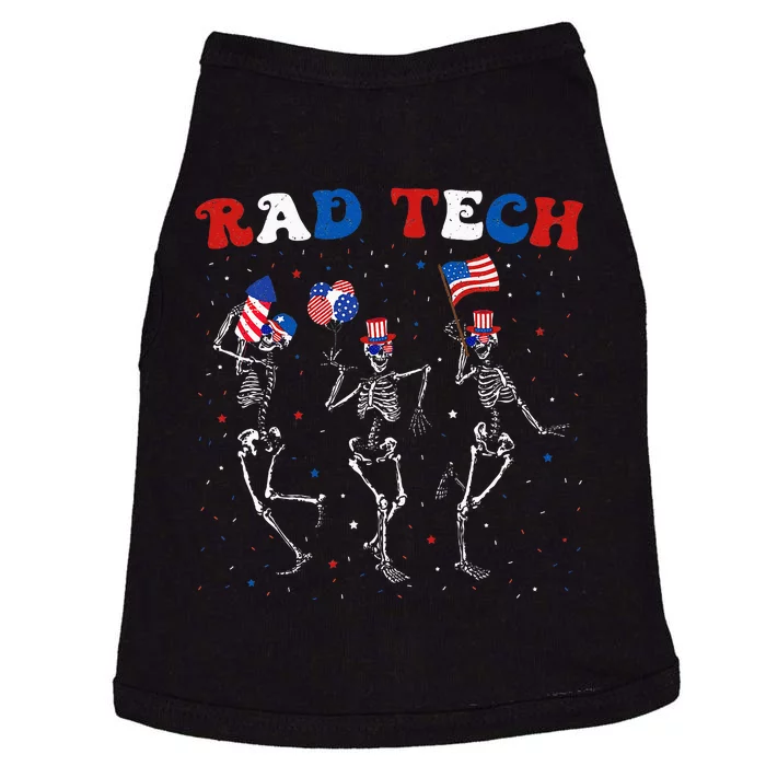 Radiology 4th Of July Rad Tech Xray Tech Skeleton Doggie Tank