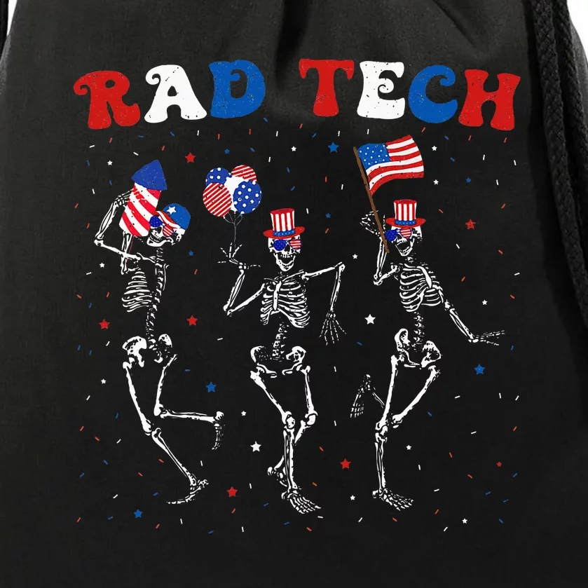 Radiology 4th Of July Rad Tech Xray Tech Skeleton Drawstring Bag