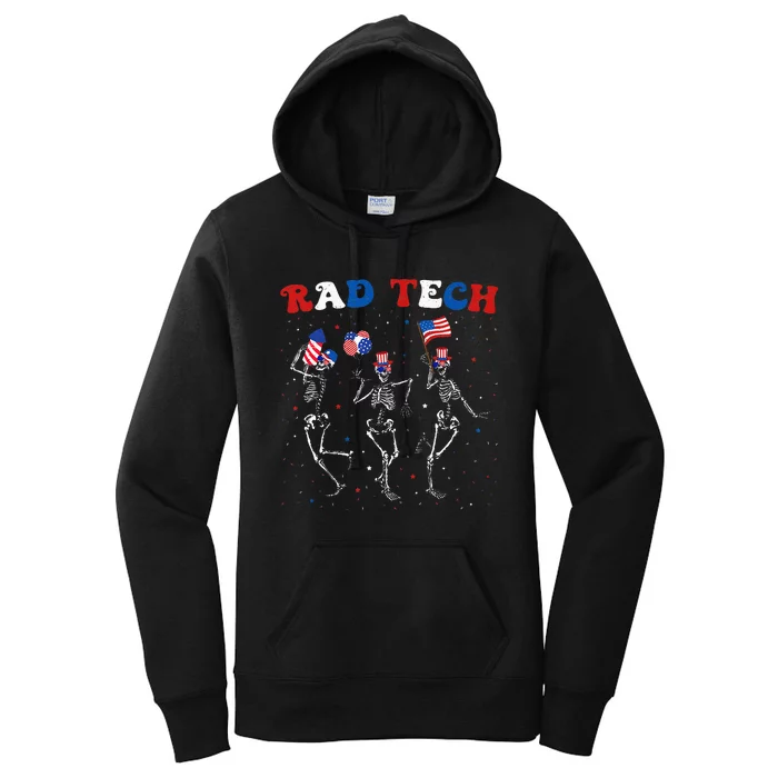 Radiology 4th Of July Rad Tech Xray Tech Skeleton Women's Pullover Hoodie