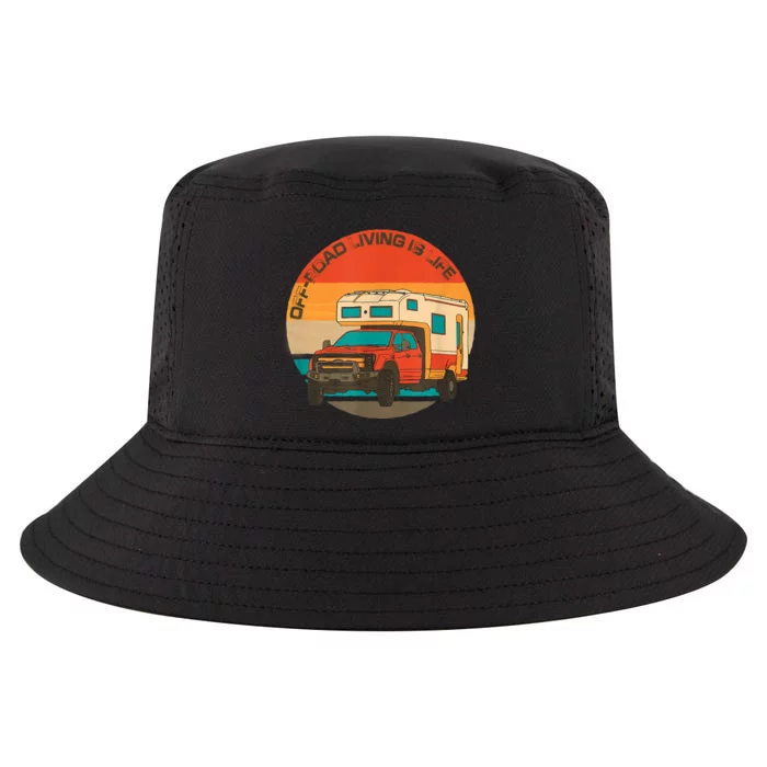 Rugged 4x4 Pickup Truck Retro Sunset OffRoad Living Is Life Cool Comfort Performance Bucket Hat