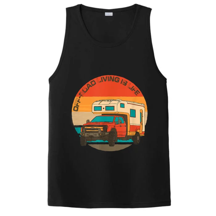 Rugged 4x4 Pickup Truck Retro Sunset OffRoad Living Is Life Performance Tank