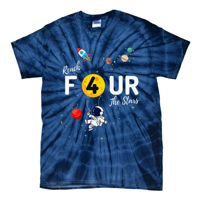 Reach 4 The Stars Childs 4th Birthday Party Tie-Dye T-Shirt