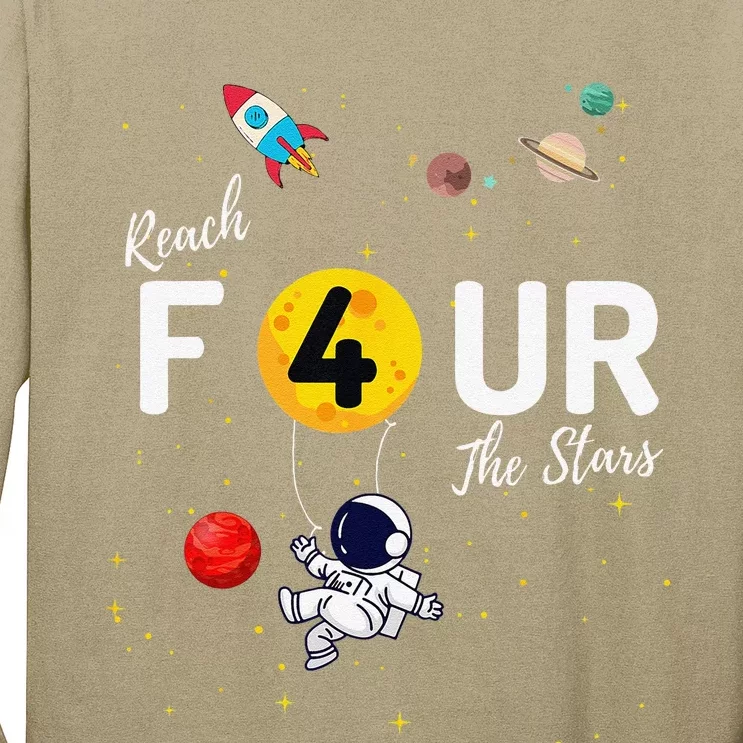 Reach 4 The Stars Childs 4th Birthday Party Long Sleeve Shirt