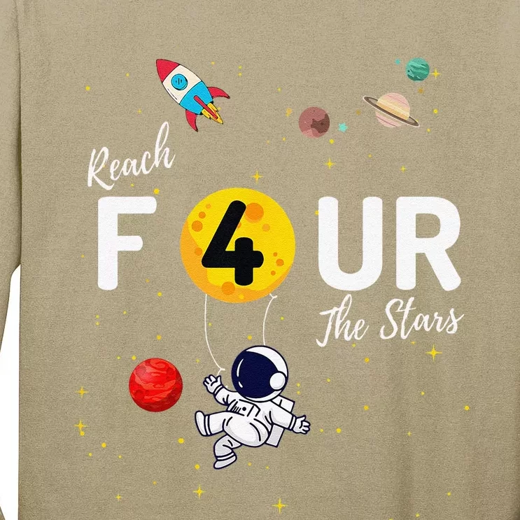 Reach 4 The Stars Childs 4th Birthday Party Tall Long Sleeve T-Shirt