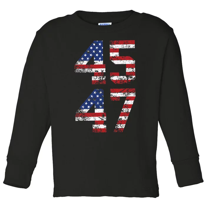 Retro 4547 Trump 2024 Trump Supporter President Election Toddler Long Sleeve Shirt