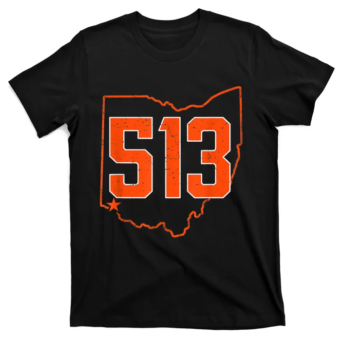 Retro 513 Cincinnati Ohio Vintage Sports Souvenir T-Shirt