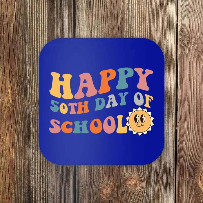 Retro 50 days of school 50th day of school Groovy Coaster