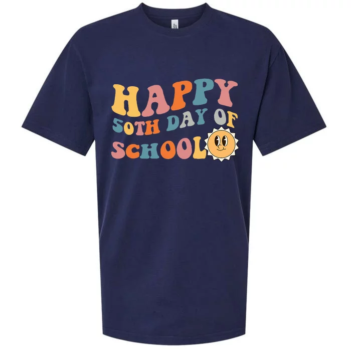 Retro 50 days of school 50th day of school Groovy Sueded Cloud Jersey T-Shirt