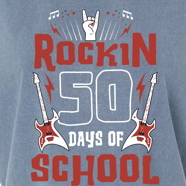 Rockin 50 Days Of School 50th Day Of School 50 Days Smarter Garment-Dyed Women's Muscle Tee