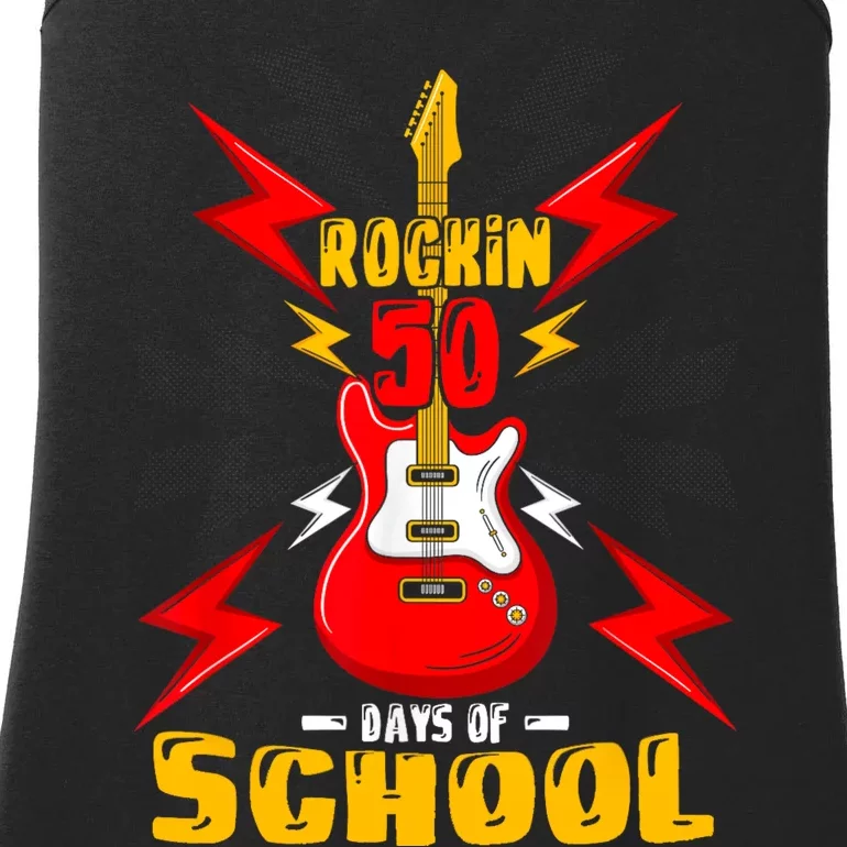 Rockin 50 Days Of School 50 Days Smarter 50th Day Of School Ladies Essential Tank