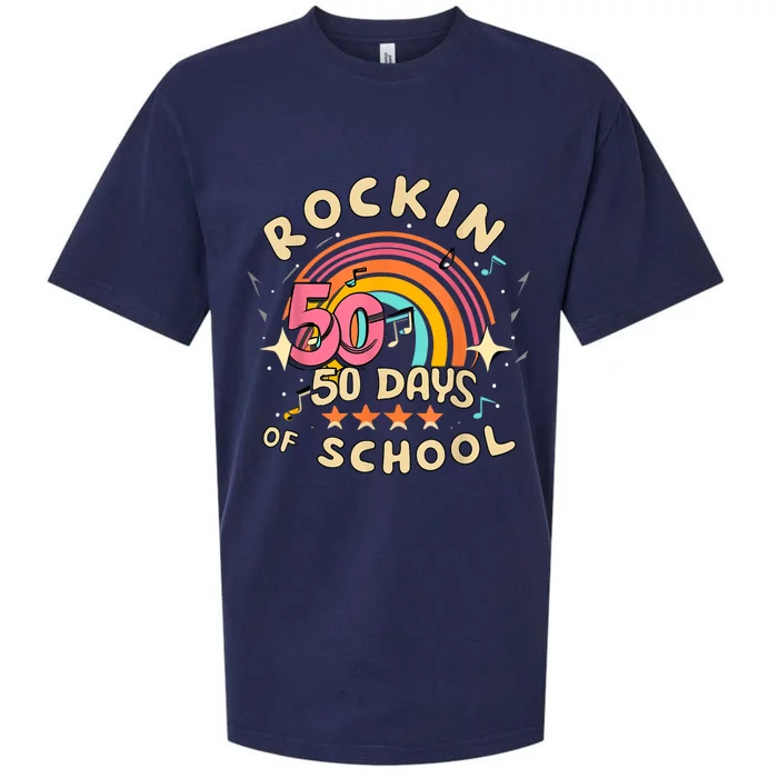 Rockin 50 Days Of School 50th Day Of School Sueded Cloud Jersey T-Shirt