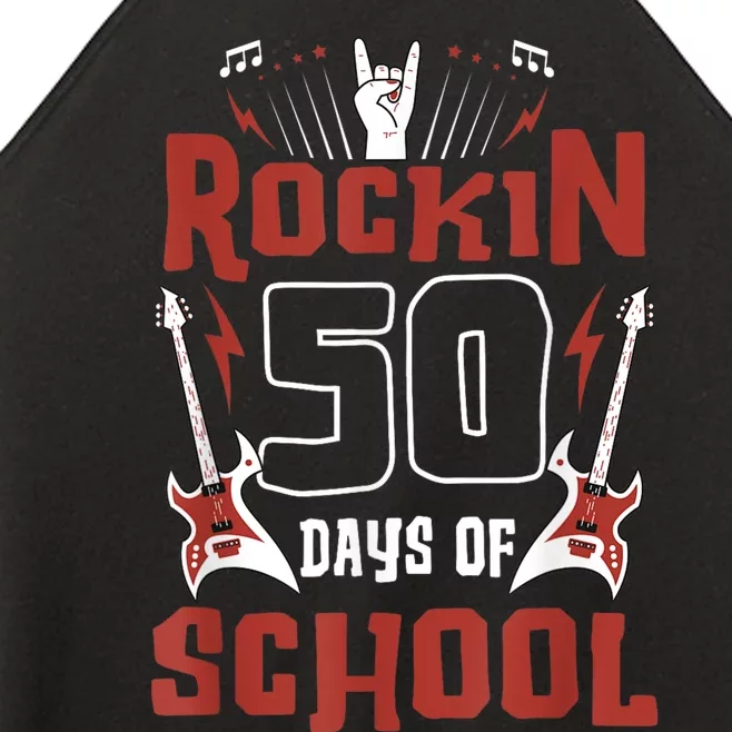 Rockin 50 Days Of School 50th Day Of School 50 Days Smarter Women’s Perfect Tri Rocker Tank