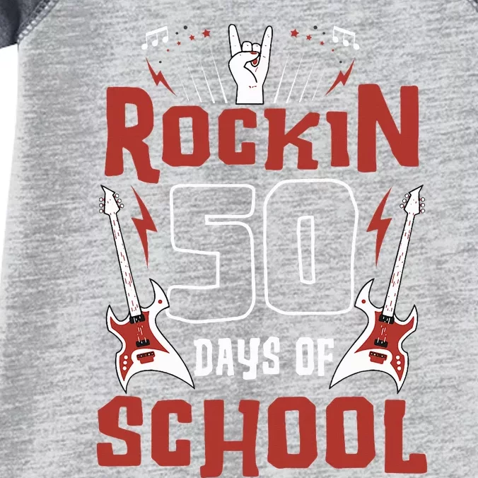 Rockin 50 Days of School 50th Day of School 50 Days Smarter Infant Baby Jersey Bodysuit