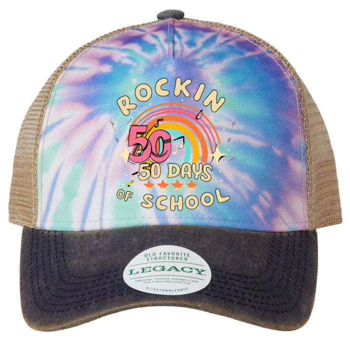 Rockin 50 Days of School 50th Day of School Legacy Tie Dye Trucker Hat