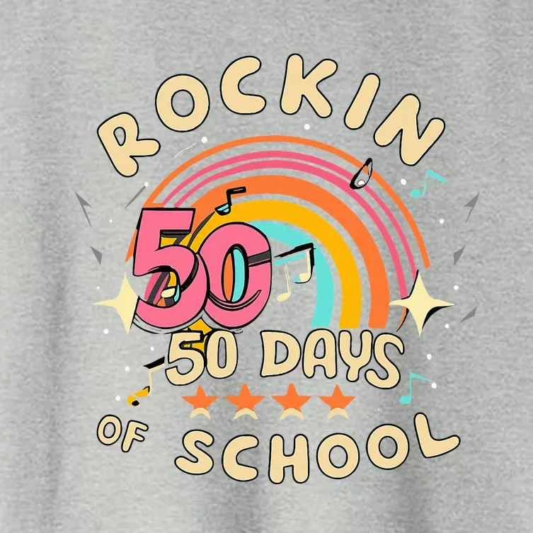 Rockin 50 Days of School 50th Day of School Women's Crop Top Tee