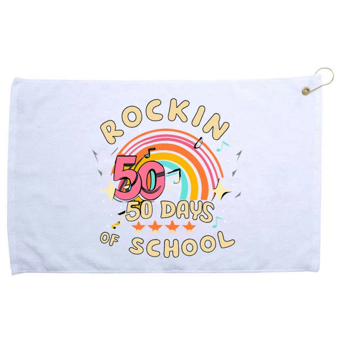 Rockin 50 Days of School 50th Day of School Grommeted Golf Towel