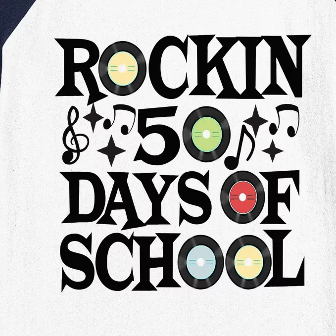 Rockin' 50th Day Celebration School Milestone Baseball Sleeve Shirt