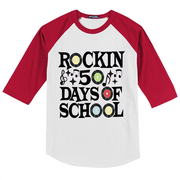 Rockin' 50th Day Celebration School Milestone Kids Colorblock Raglan Jersey