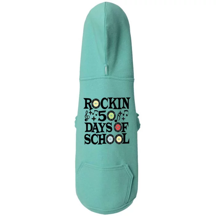 Rockin' 50th Day Celebration School Milestone Doggie 3-End Fleece Hoodie