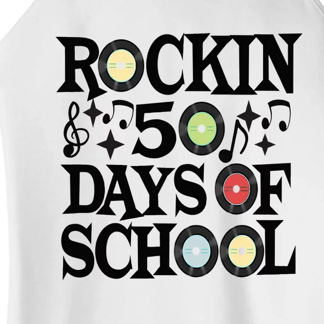 Rockin' 50th Day Celebration School Milestone Women’s Perfect Tri Rocker Tank