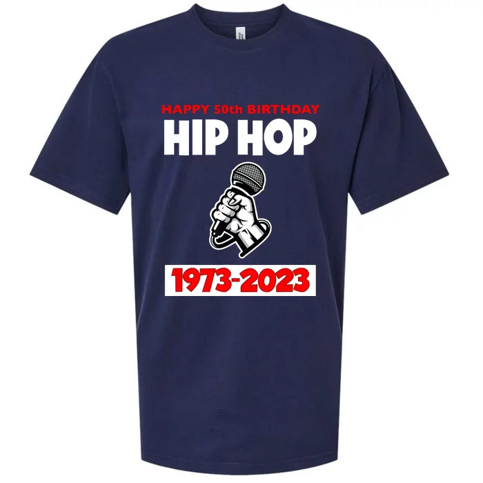 Retro 50 Years Hip Hop 50th Anniversary Mic Gift Sueded Cloud Jersey T-Shirt