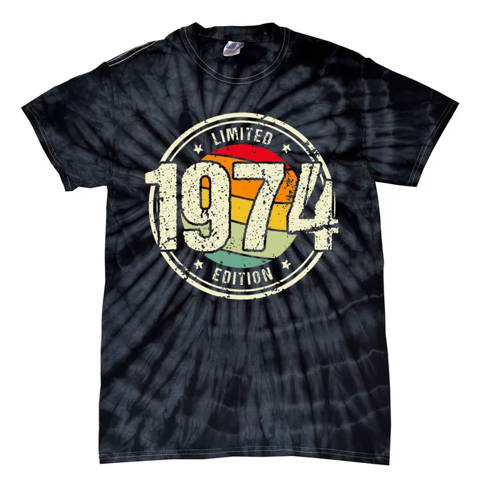 Retro 50 Year Old Vintage 1974 Limited Edition 50th Birthday Tie-Dye T-Shirt