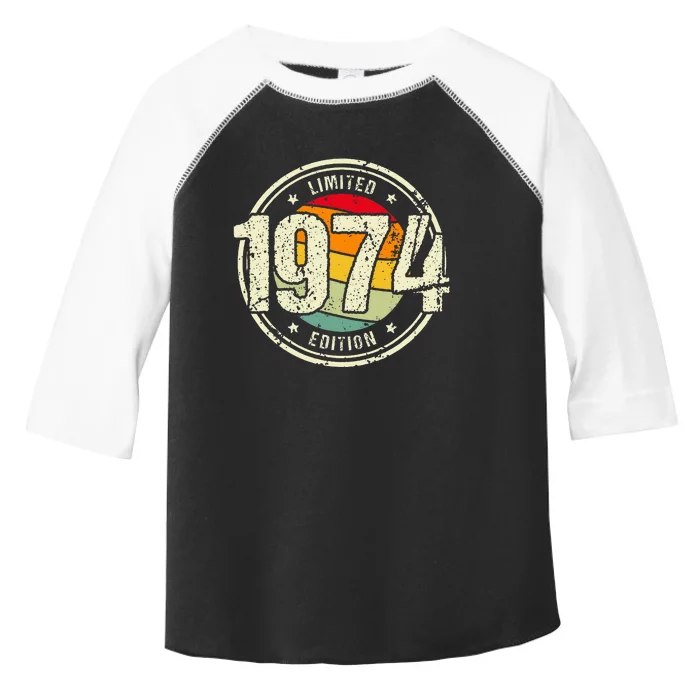 Retro 50 Year Old Vintage 1974 Limited Edition 50th Birthday Toddler Fine Jersey T-Shirt