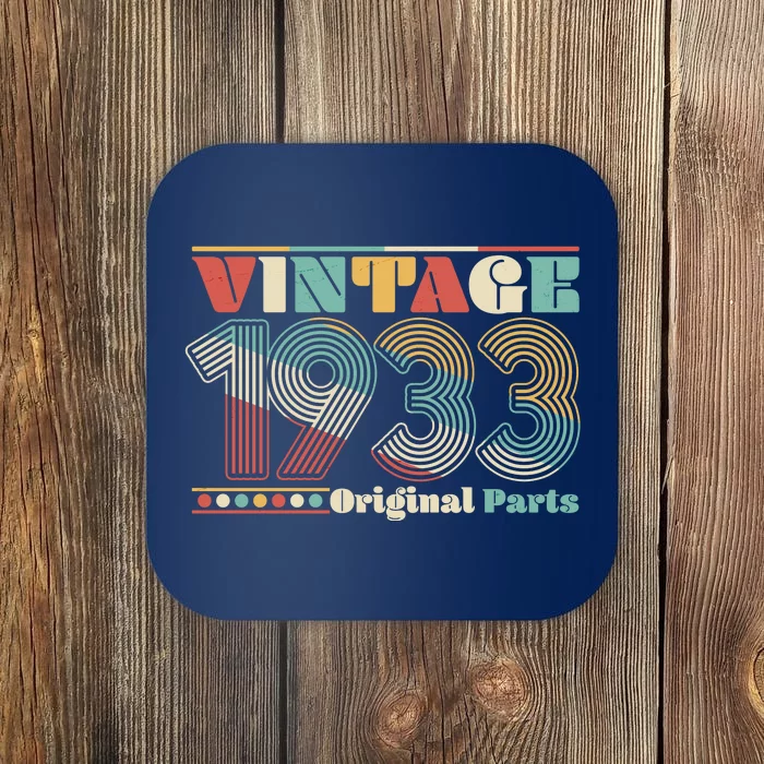 Retro 60s 70s Style Vintage 1933 Original Parts 90th Birthday Coaster