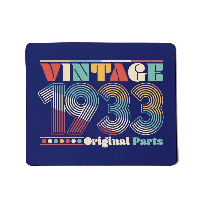 Retro 60s 70s Style Vintage 1933 Original Parts 90th Birthday Mousepad