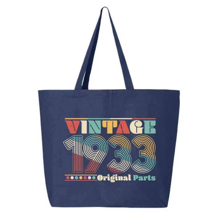 Retro 60s 70s Style Vintage 1933 Original Parts 90th Birthday 25L Jumbo Tote