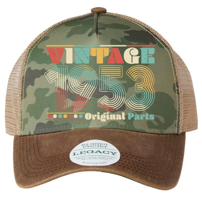 Retro 60s 70s Style Vintage 1953 Original Parts 70th Birthday Legacy Tie Dye Trucker Hat