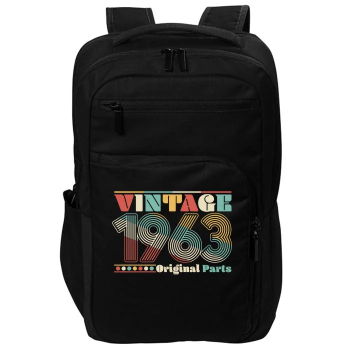 Retro 60s 70s Style Vintage 1963 Original Parts 60th Birthday Impact Tech Backpack