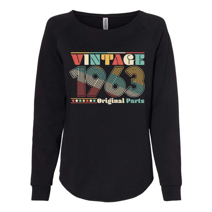 Retro 60s 70s Style Vintage 1963 Original Parts 60th Birthday Womens California Wash Sweatshirt