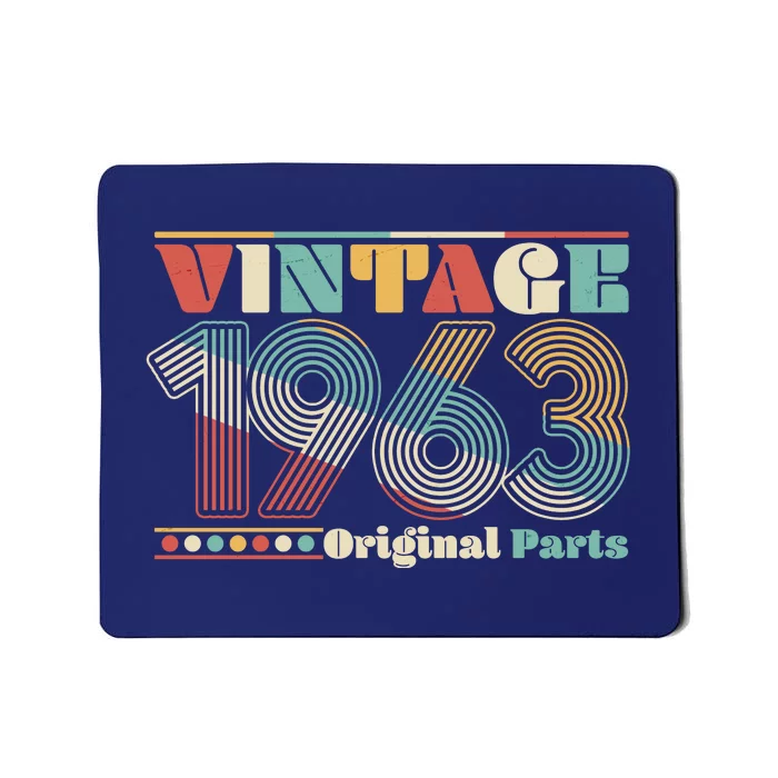 Retro 60s 70s Style Vintage 1963 Original Parts 60th Birthday Mousepad