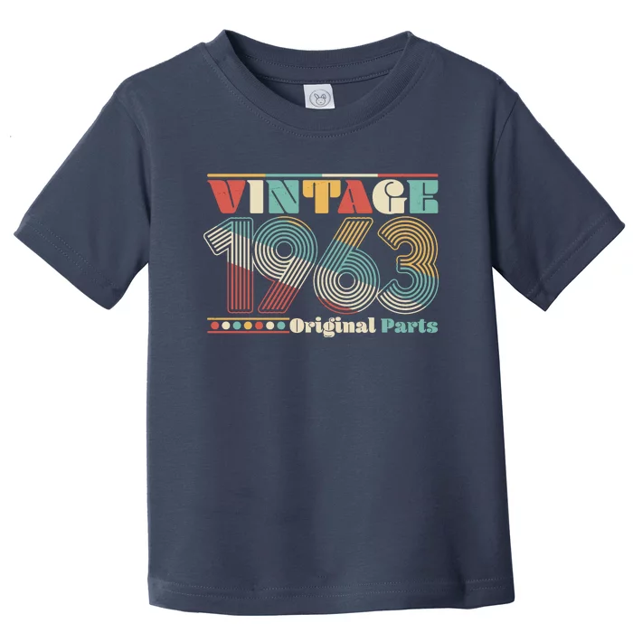 Retro 60s 70s Style Vintage 1963 Original Parts 60th Birthday Toddler T-Shirt