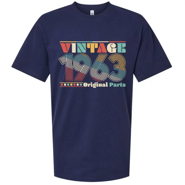 Retro 60s 70s Style Vintage 1963 Original Parts 60th Birthday Sueded Cloud Jersey T-Shirt