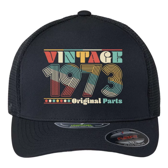 Retro 60s 70s Style Vintage 1973 Original Parts 50th Birthday Flexfit Unipanel Trucker Cap