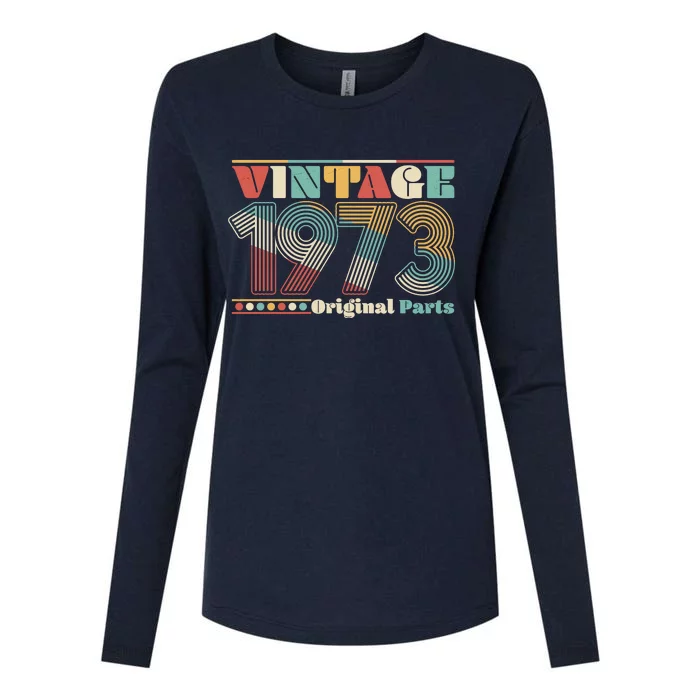 Retro 60s 70s Style Vintage 1973 Original Parts 50th Birthday Womens Cotton Relaxed Long Sleeve T-Shirt