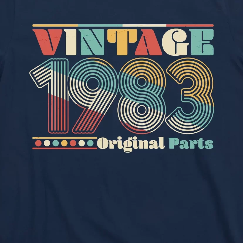 Retro 60s 70s Style Vintage 1983 Original Parts 40th Birthday T-Shirt